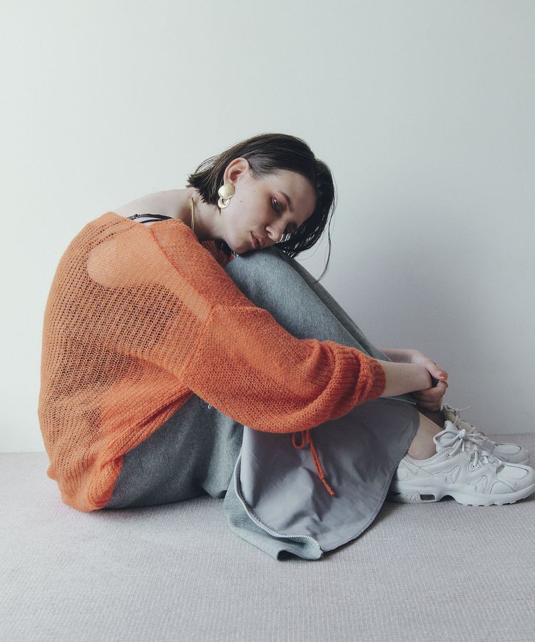 Editt by YECCA VECCA「袖シャーリングシアーニット」|ニット・セーター|