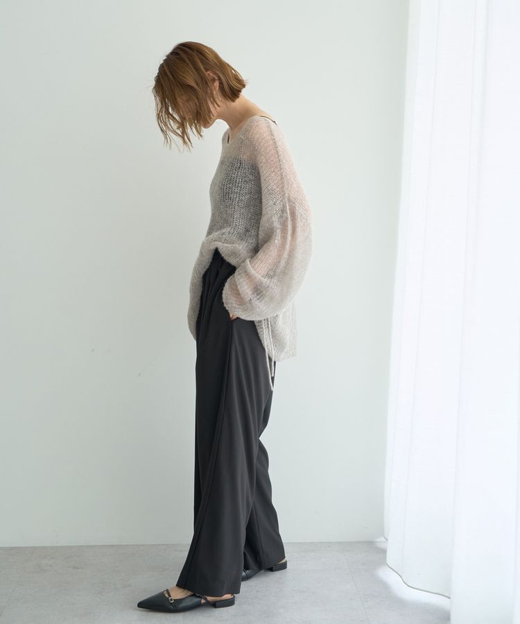 Editt by YECCA VECCA「袖シャーリングシアーニット」|ニット・セーター|