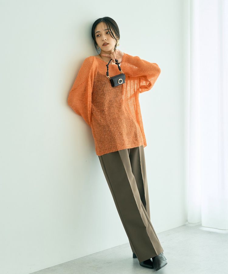 Editt by YECCA VECCA「袖シャーリングシアーニット」|ニット・セーター|