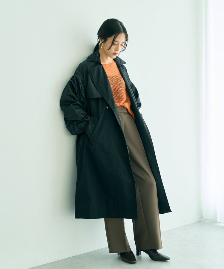 Editt by YECCA VECCA「袖シャーリングシアーニット」|ニット・セーター|