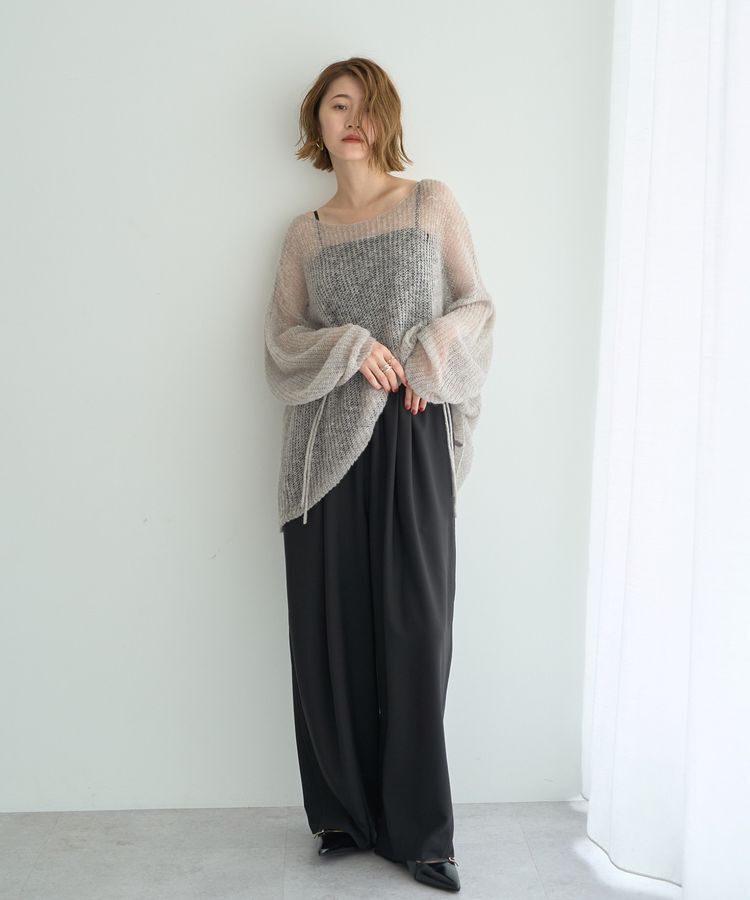 Editt by YECCA VECCA「袖シャーリングシアーニット」|ニット・セーター|