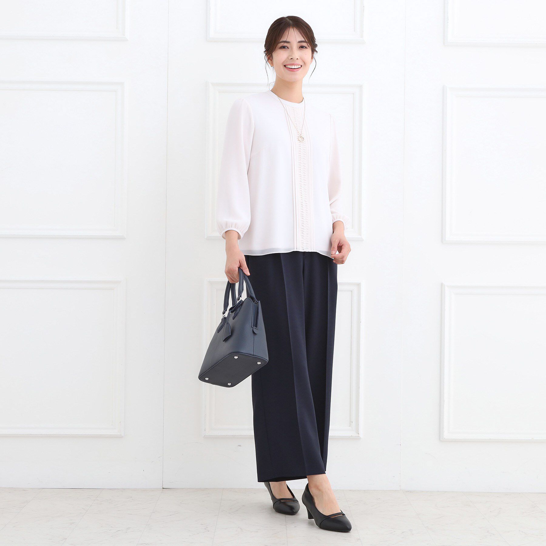 Reflect「【SS-4Lサイズ／通勤／セットアップ可】タック入りワイドパンツ」|その他|