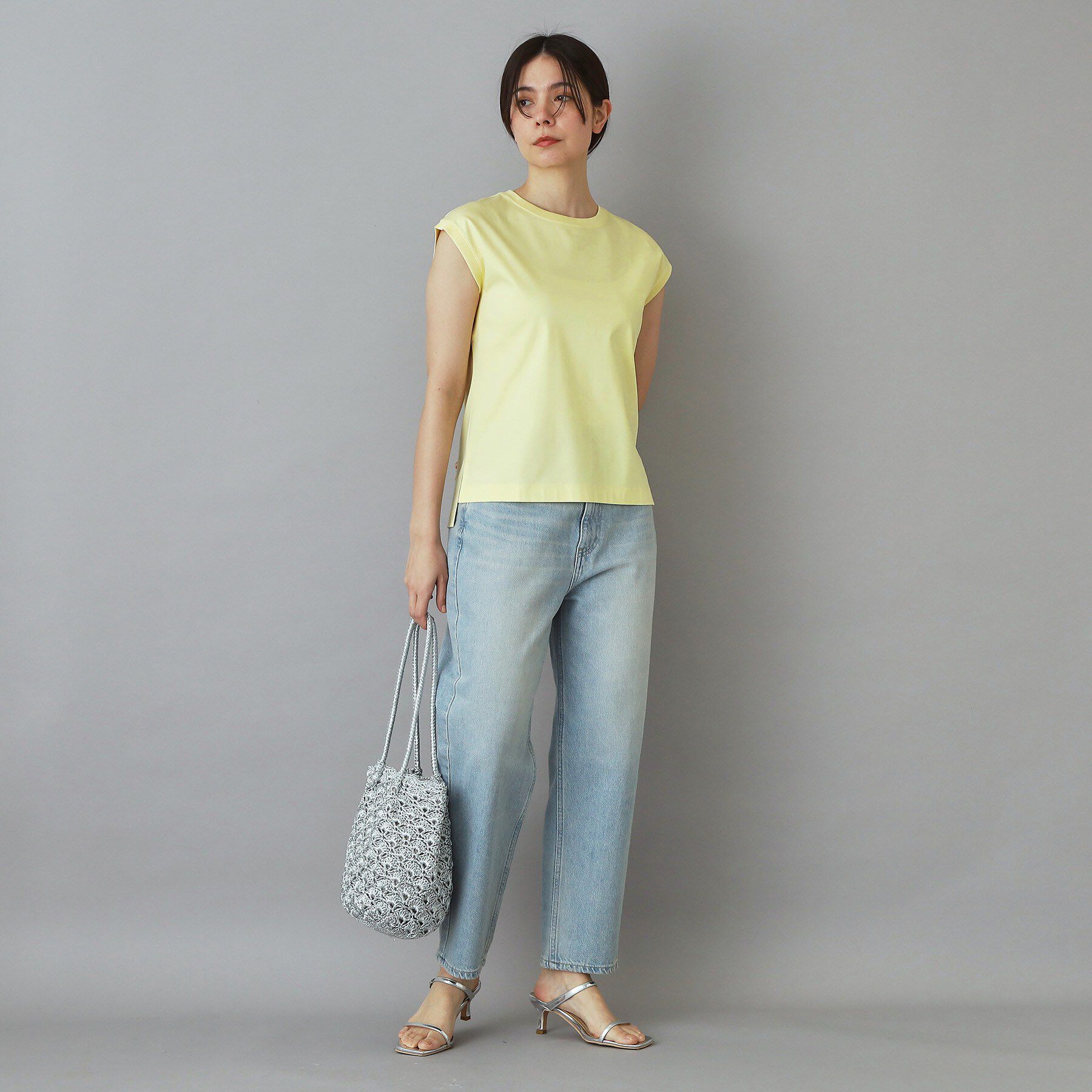 DRESSTERIOR「【接触冷感／抗菌防臭／消臭】アイスクリアコットンフレンチスリーブT」|Tシャツ・カットソー|