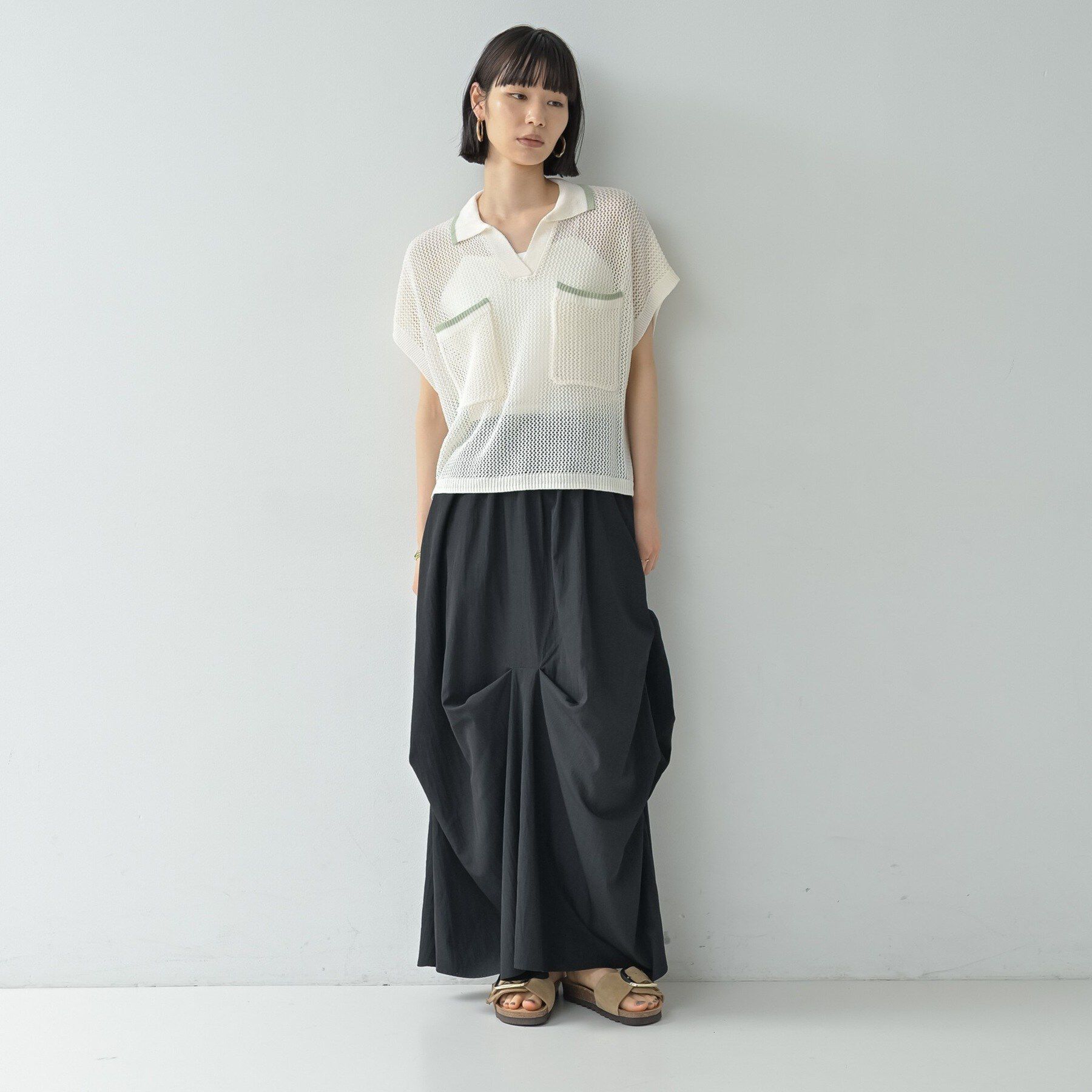GALLEST「メッシュポロドルマンニット」|ニット・セーター|