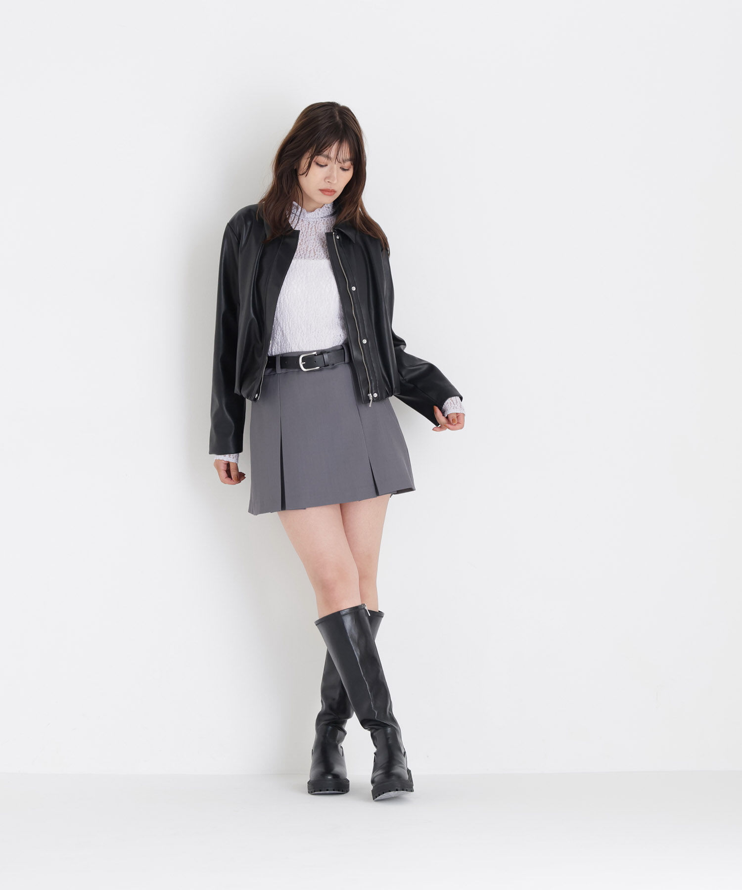  「ボックスタックミニスカート」|スカート|