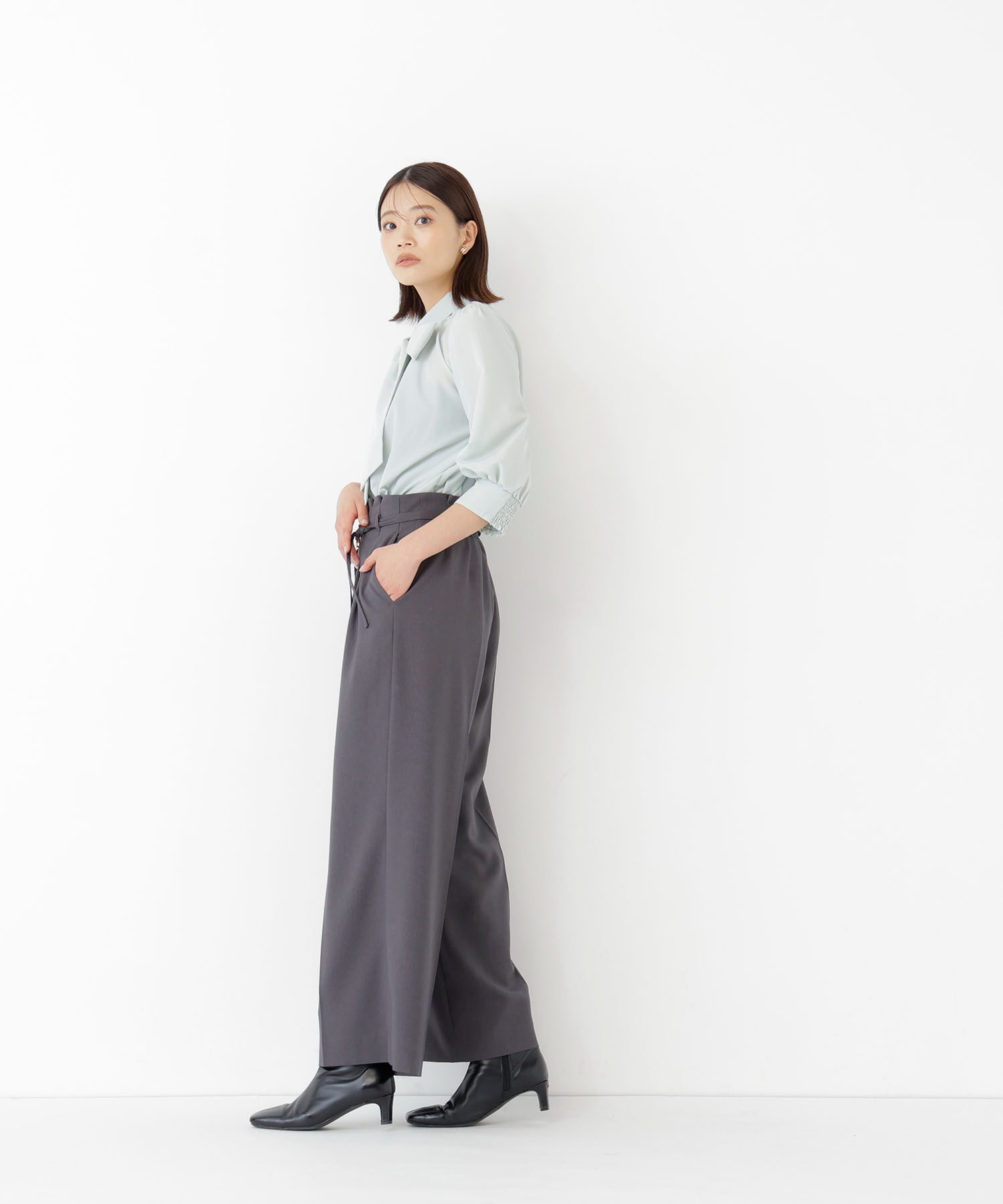  「ダブルベルトワイドパンツ」|その他|