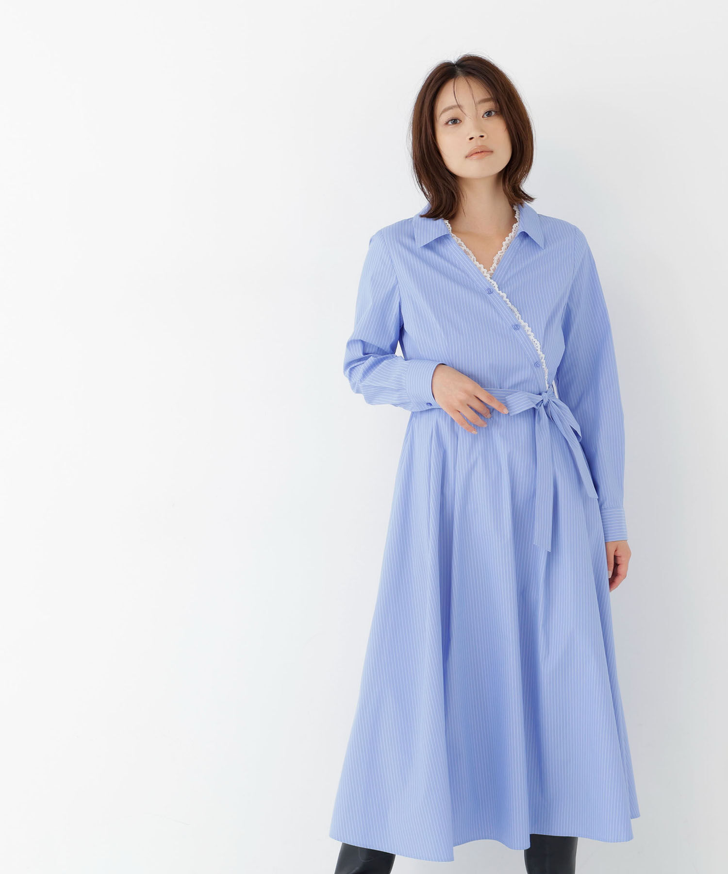  「レースレイヤードカシュクールワンピース」|ワンピース|
