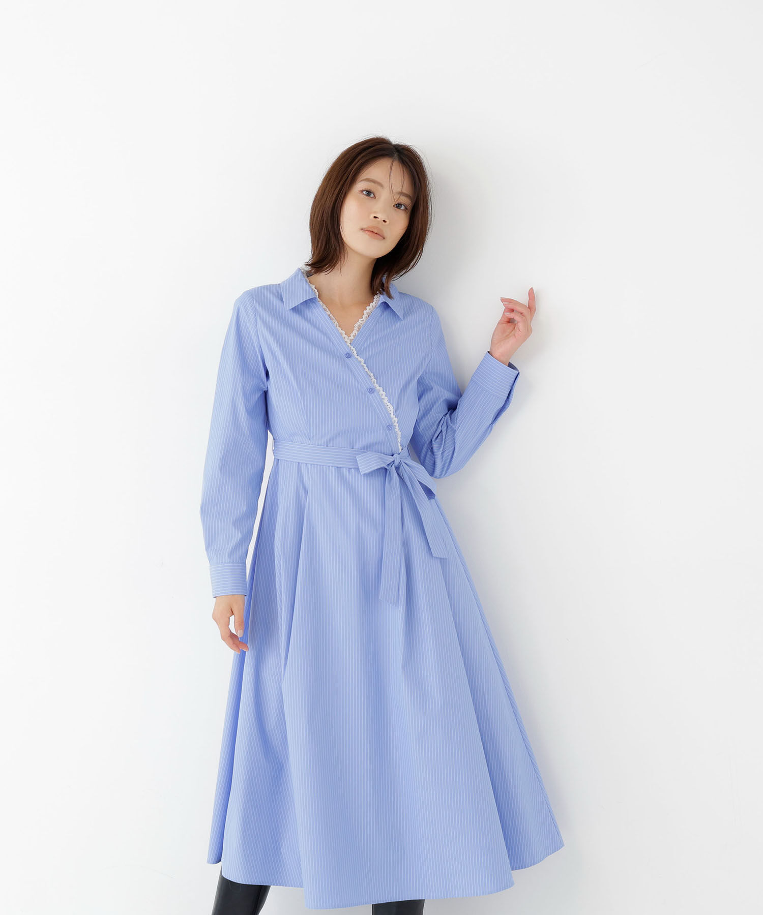  「レースレイヤードカシュクールワンピース」|ワンピース|