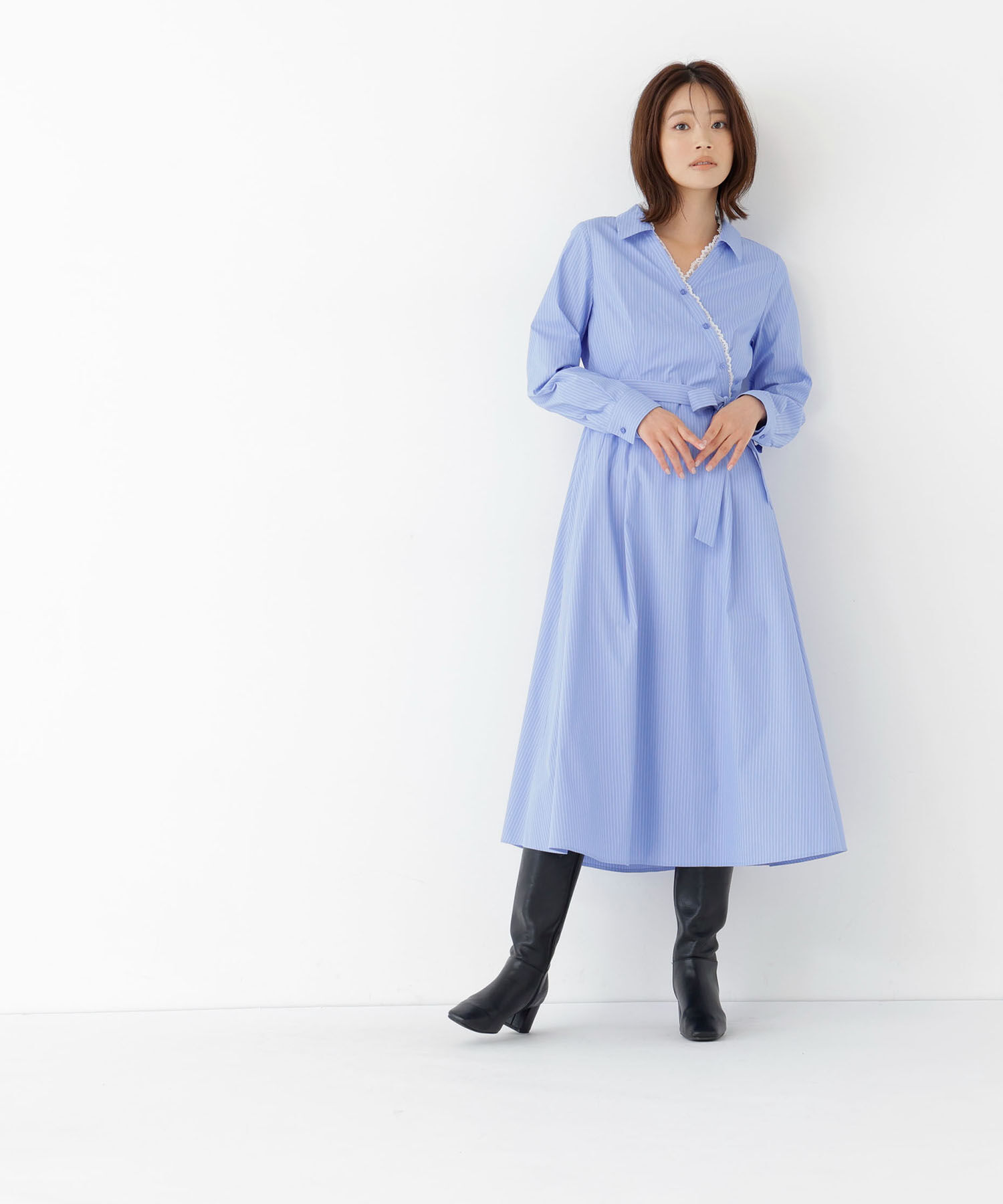  「レースレイヤードカシュクールワンピース」|ワンピース|