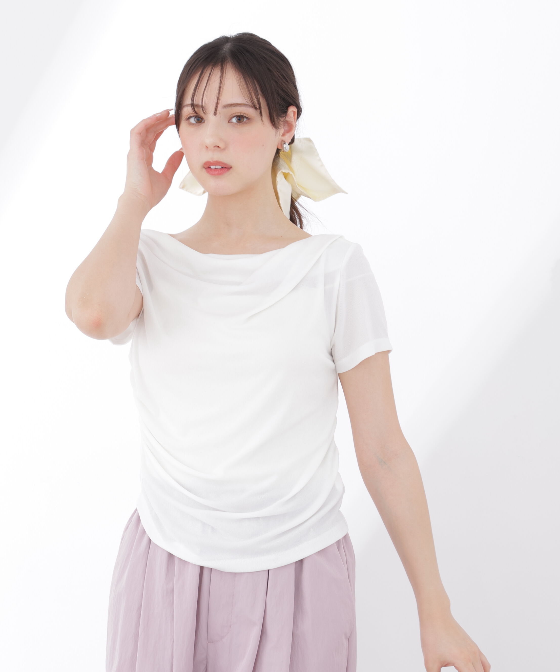 PROPORTION BODY DRESSING「〈a/mie〉アシメドレーププルオーバー」|Tシャツ・カットソー|