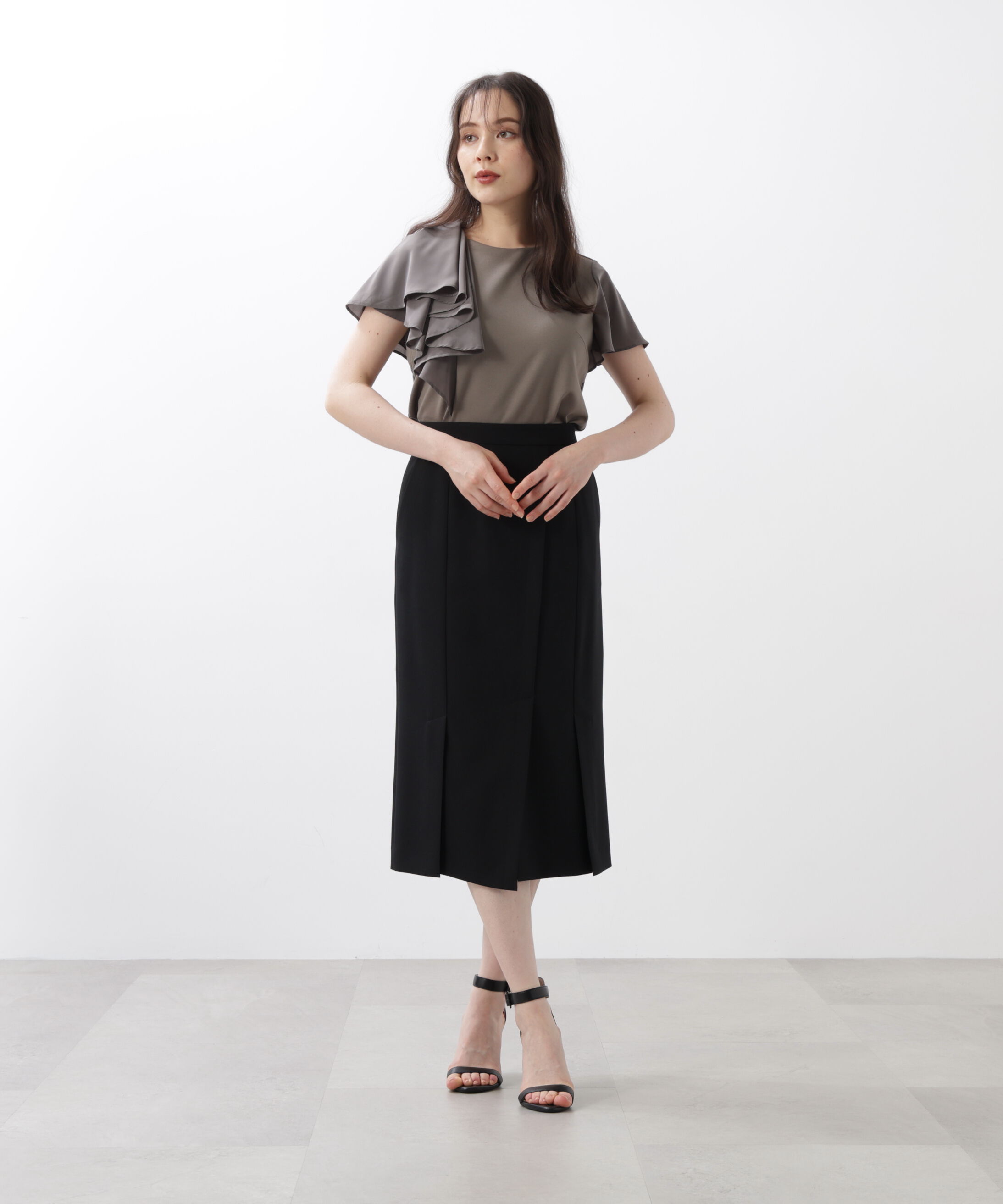  「◆ラッフルコンビカットソープルオーバー」|Tシャツ・カットソー|