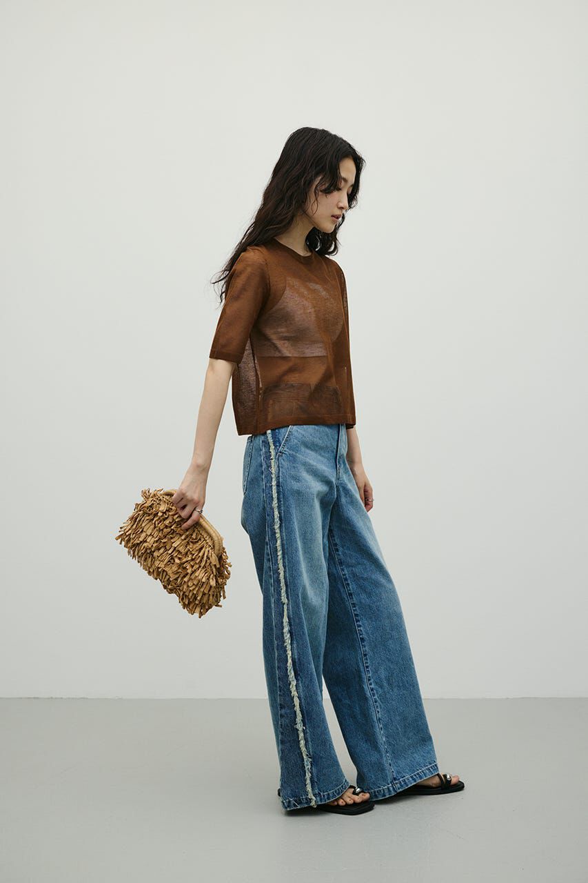 STYLEMIXER「ウォッシャブルリネンミックスニットT」|ニット・セーター|BRN