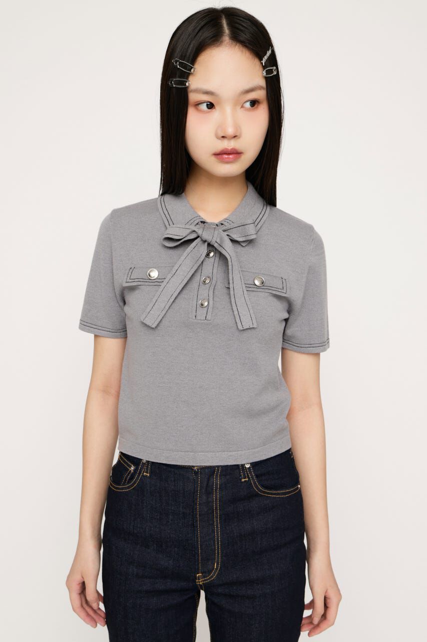 SLY「STICH COMPACT KNIT トップス」|ニット・セーター|T.GRY