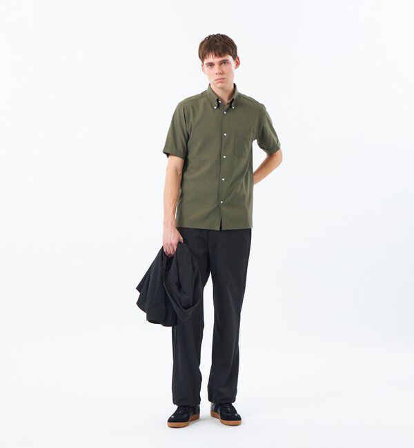 MACKINTOSH PHILOSOPHY「【WEB&一部店舗限定】トロッター スクエアボタンダウン半袖シャツ サッカーストライプ」|シャツ・ブラウス|