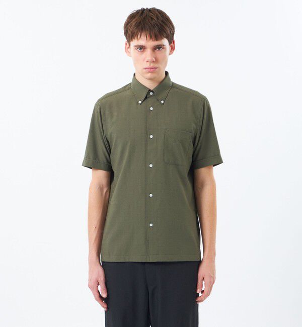 MACKINTOSH PHILOSOPHY「【WEB&一部店舗限定】トロッター スクエアボタンダウン半袖シャツ サッカーストライプ」|シャツ・ブラウス|