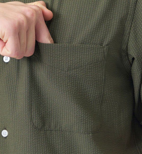 MACKINTOSH PHILOSOPHY「【WEB&一部店舗限定】トロッター スクエアボタンダウン半袖シャツ サッカーストライプ」|シャツ・ブラウス|