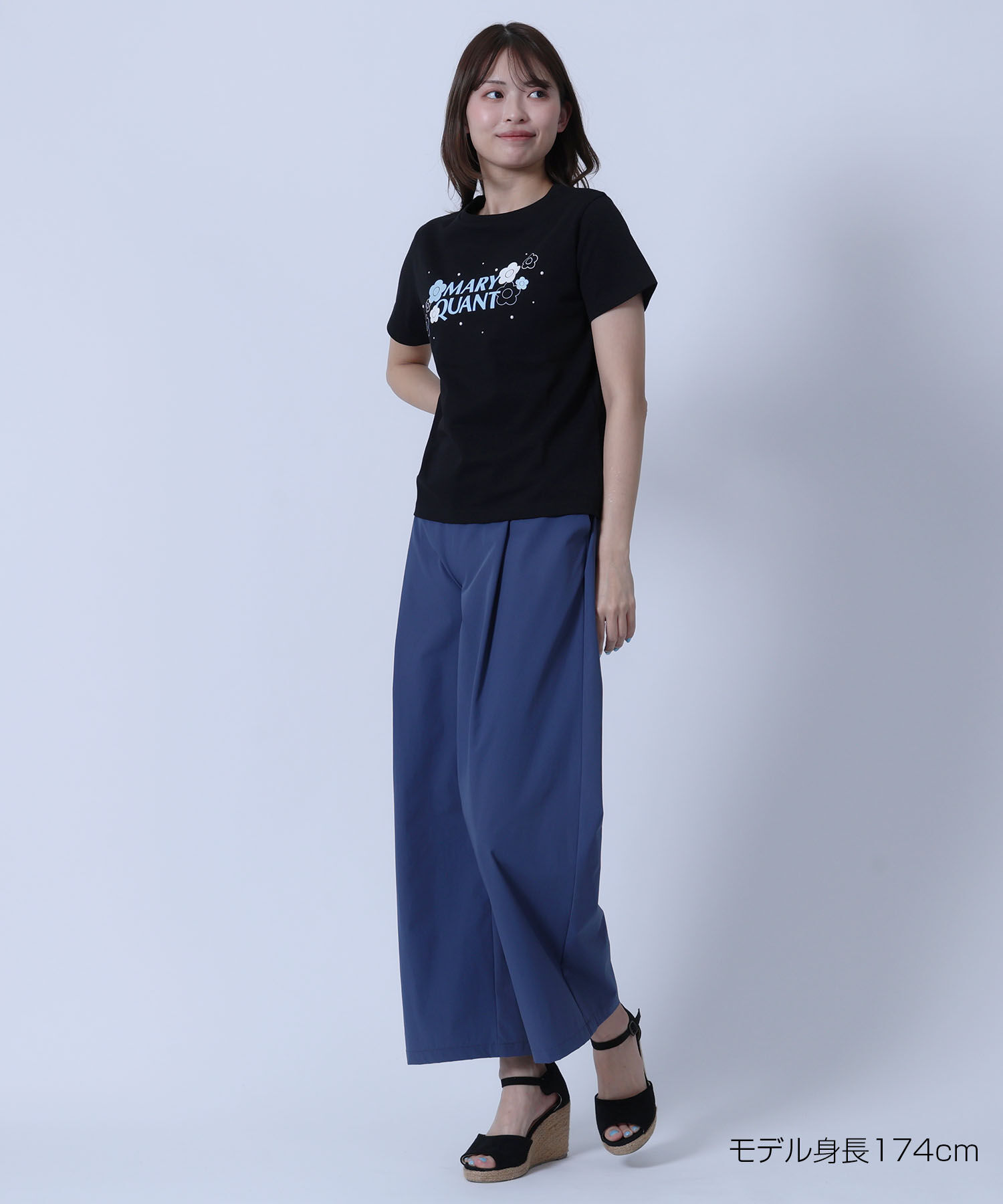 MARY QUANT「ストレッチワイド パンツ」|スラックス|
