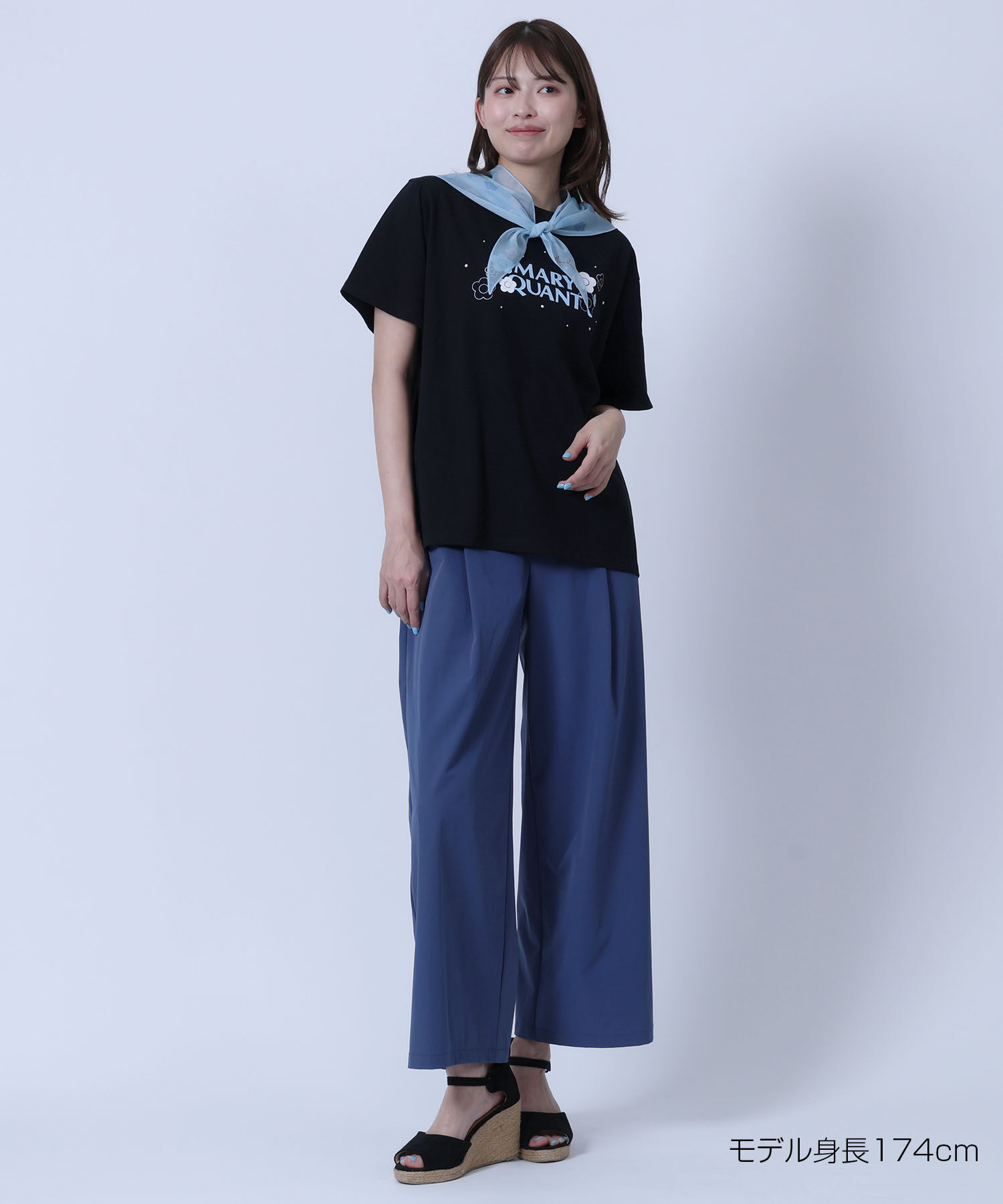 MARY QUANT「ストレッチワイド パンツ」|スラックス|