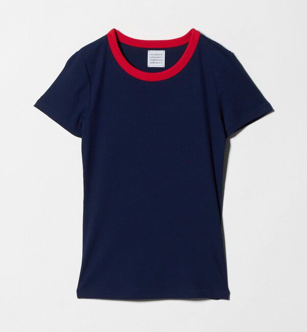 UNITED ARROWS「＜GOOD PEOPLE GOOD STITCHING GOOD PRODUCT＞トリム リブ Tシャツ」|Tシャツ・カットソー|NAVY