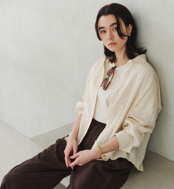 UNITED ARROWS green label relaxing「［size SHORTあり］リネンバランスシャツ」|シャツ・ブラウス|NATURAL