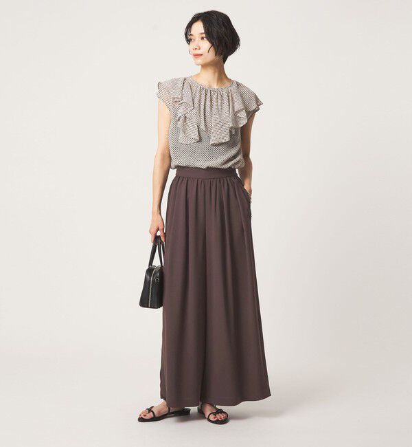UNITED ARROWS green label relaxing「［size SHORTあり］ジョーゼット フレア タック ワイド パンツ」|その他|
