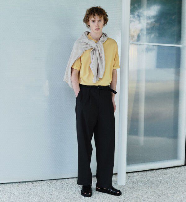 UNITED ARROWS green label relaxing「A+ プレーン 18G ビズ クルーネック 半袖ニット -ウォッシャブル-」|ニット・セーター|
