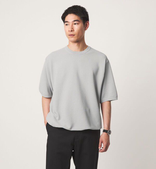 UNITED ARROWS green label relaxing「ガーター ドローコード 半袖 クルーネック ニット -ウォッシャブル・UVカット・遮熱-」|Tシャツ・カットソー|