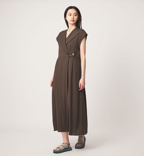 EMMEL REFINES「＜EMMEL REFINES＞EM オープンカラー フィット＆フレア ワンピース」|ワンピース|