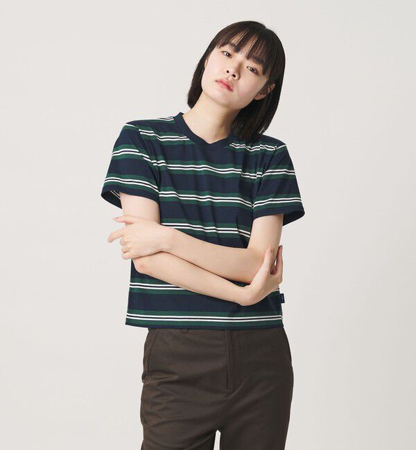 NICE WEATHER「＜NICE WEATHER＞ボーダーショートスリーブ Tシャツ」|Tシャツ・カットソー|