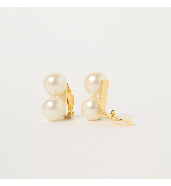 Demi-Luxe BEAMS 「Demi-Luxe BEAMS / ダブルパール イヤリング」|イヤリング|