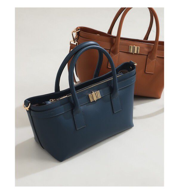 Demi-Luxe BEAMS 「【別注】GIANNI NOTARO / クロア付き 2ハンドル バッグ」|トートバッグ|BLUE_NAVY