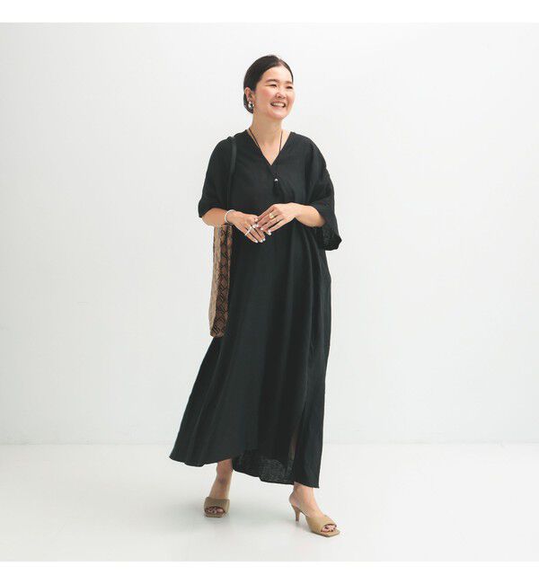 Demi-Luxe BEAMS 「リネン カフタン ワンピース」|ワンピース|