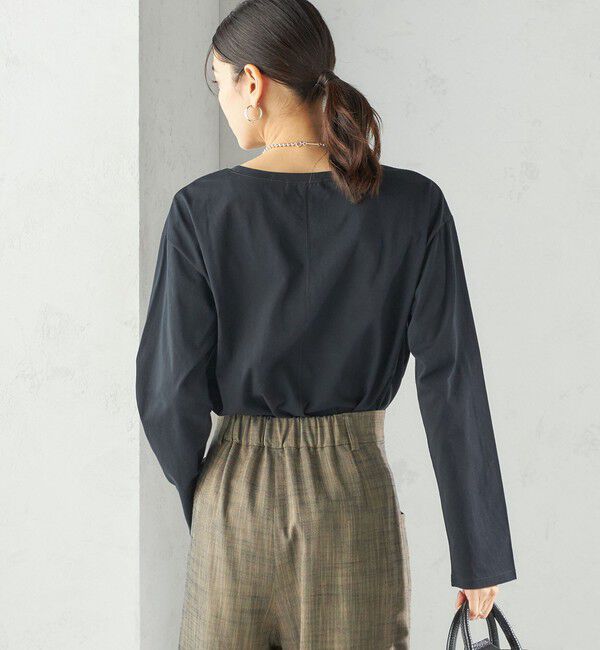 SHIPS for women「ワイド クルーネック コットン ロング スリーブ TEE」|Tシャツ・カットソー|