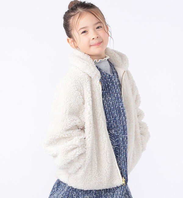 SHIPS KIDS「SHIPS KIDS:100～130cm / プードルファー&times;タフタ リバーシブル ジャケット」|ブルゾン・スタジャン|