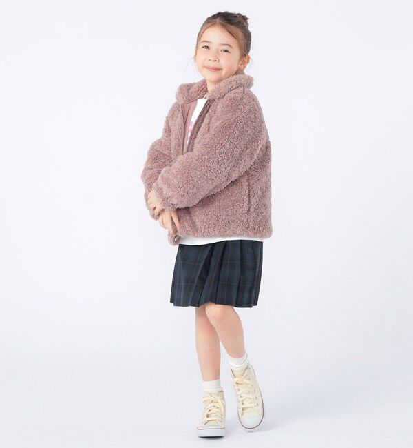 SHIPS KIDS「SHIPS KIDS:100～130cm / プードルファー&times;タフタ リバーシブル ジャケット」|ブルゾン・スタジャン|