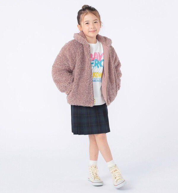SHIPS KIDS「SHIPS KIDS:100～130cm / プードルファー&times;タフタ リバーシブル ジャケット」|ブルゾン・スタジャン|