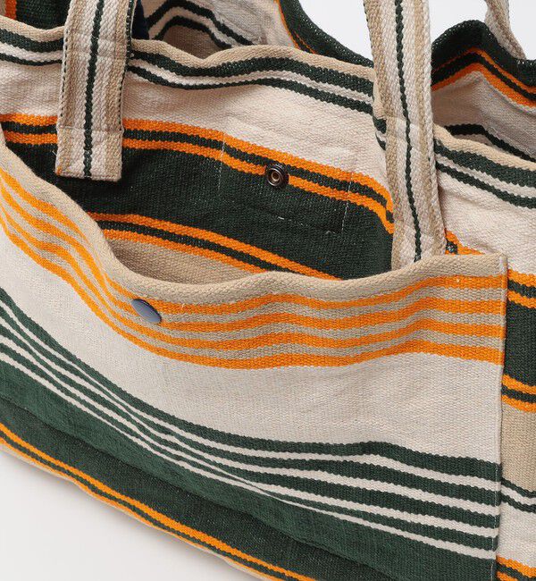 SHIPS「ORIGINAL MADRAS TRADING COMPANY: STRIPE MAT WEAVE TOTE」|トートバッグ|