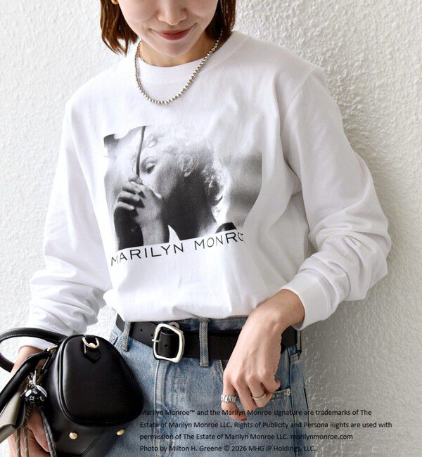 SHIPS any「GOOD ROCK SPEED:〈洗濯機可能〉MARILYN MONROE フォト プリント ロンTEE 26SS」|Tシャツ・カットソー|ホワイト系2