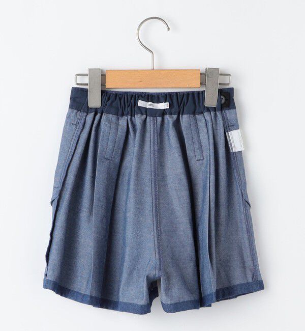 SHIPS KIDS「SHIPS KIDS:100～130cm /ラメ デニム プリーツ キュロット」|キュロット|