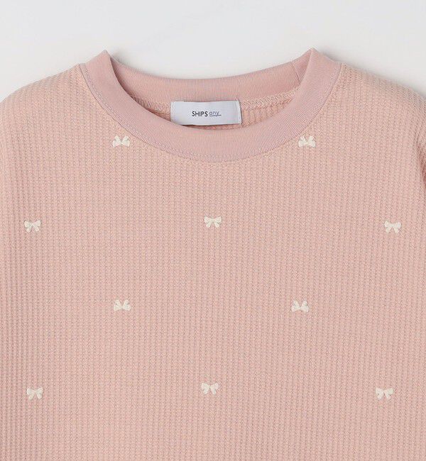 SHIPS any「SHIPS any:〈洗濯機可能〉ワッフル リボン クルーネック プルオーバー<KIDS>」|Tシャツ・カットソー|