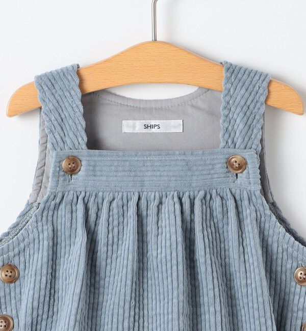 SHIPS KIDS「SHIPS KIDS:80cm /コーデュロイ オーバーオール ロンパース」|ロンパース|