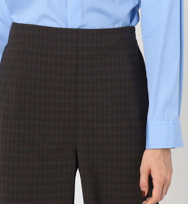 MACPHEE「ポリエステルウールストレッチチェック フレアパンツ」|その他|