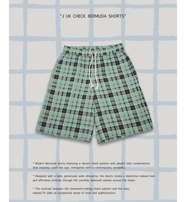 JOINT WORKS「チェック バミューダショーツ / J UK CHECK BERMUDA SHORTS」|その他|グリーン