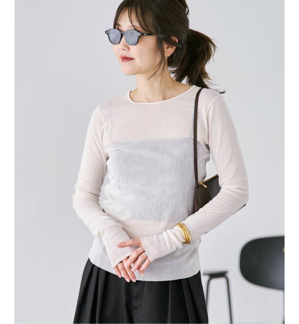 Plage「《追加》Mesh Sheer ロンT 6」|Tシャツ・カットソー|ホワイト