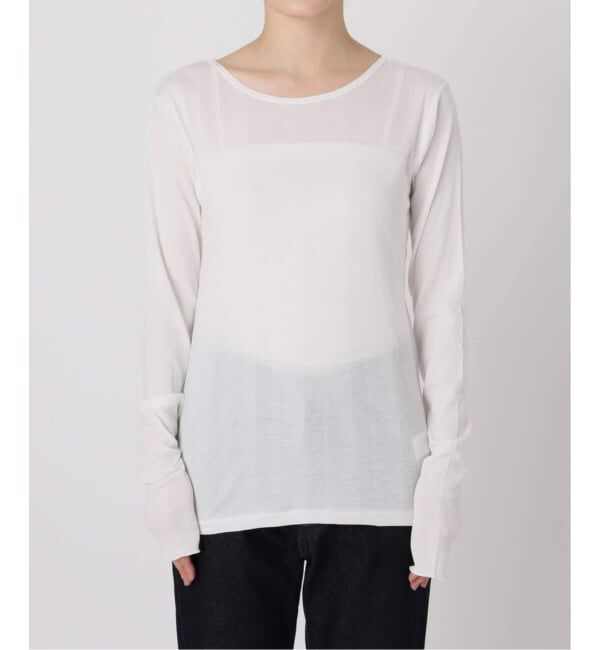 SLOBE IENA「《追加2予約》miller SLOBE別注 SHEER RIB クルーネック」|Tシャツ・カットソー|