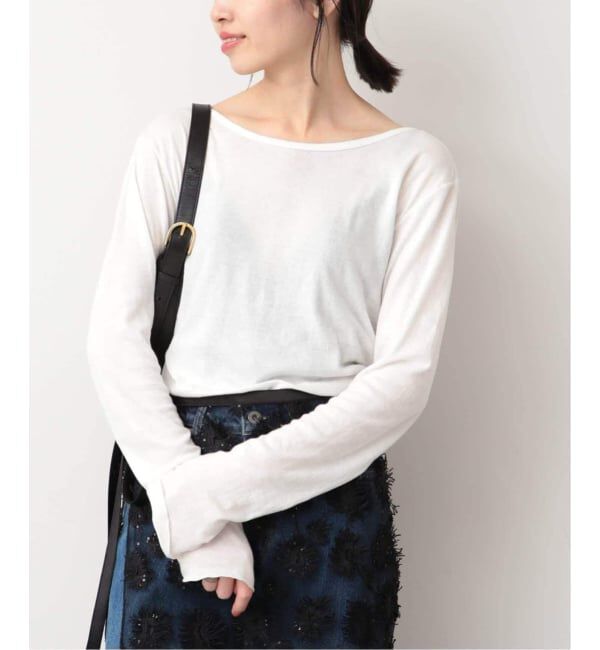 SLOBE IENA「《追加2予約》miller SLOBE別注 SHEER RIB クルーネック」|Tシャツ・カットソー|