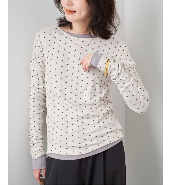 SLOBE IENA「《追加2予約》miller SLOBE別注 SHEER RIB クルーネック」|Tシャツ・カットソー|ナチュラル