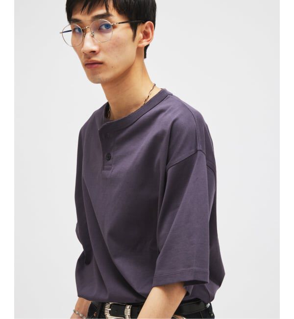 JOURNAL STANDARD「シルケット 2ボタン ヘンリネック Tシャツ」|Tシャツ・カットソー|