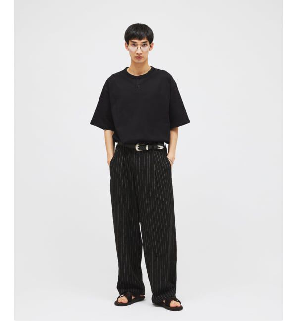 JOURNAL STANDARD「シルケット 2ボタン ヘンリネック Tシャツ」|Tシャツ・カットソー|