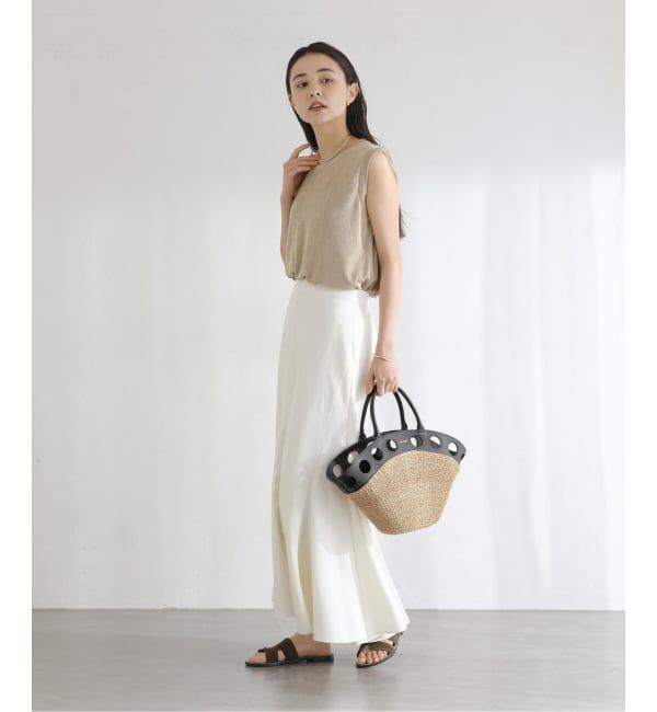  「VIOLAd'ORO/ ヴィオラドーロ サークルカットレザー*アバカBAG」|トートバッグ|
